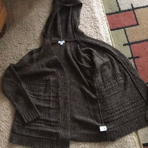 Indigo cardigan with hood
